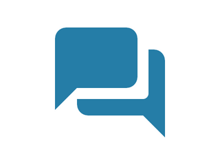 Icon Kommunikation & Information: zwei Sprechblasen